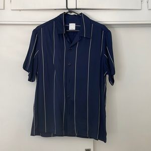 Sandro SS Button Down Navy w/ White Stripes
